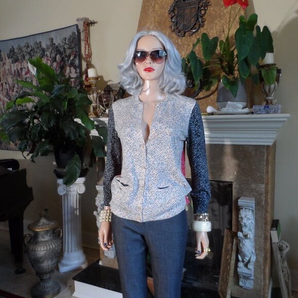 Marc by Marc Jacobs "Punch Pink Multi Color" Print Cotton Cardigan Size M - Picture 1 of 16